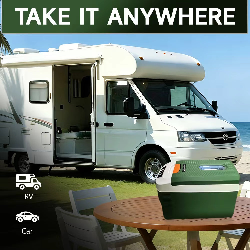 Gripvolt 10L Portable RV Refrigerator – Green