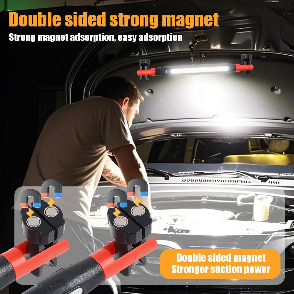 Gripvolt 4-in-1 Auto Repair Light Bar – Magnetic, Hook & Clip at Both Ends, 4 Modes (White/Red Strobe), USB Rechargeable – Versatile Work Light for Car Repair, Emergency, Home & Garage