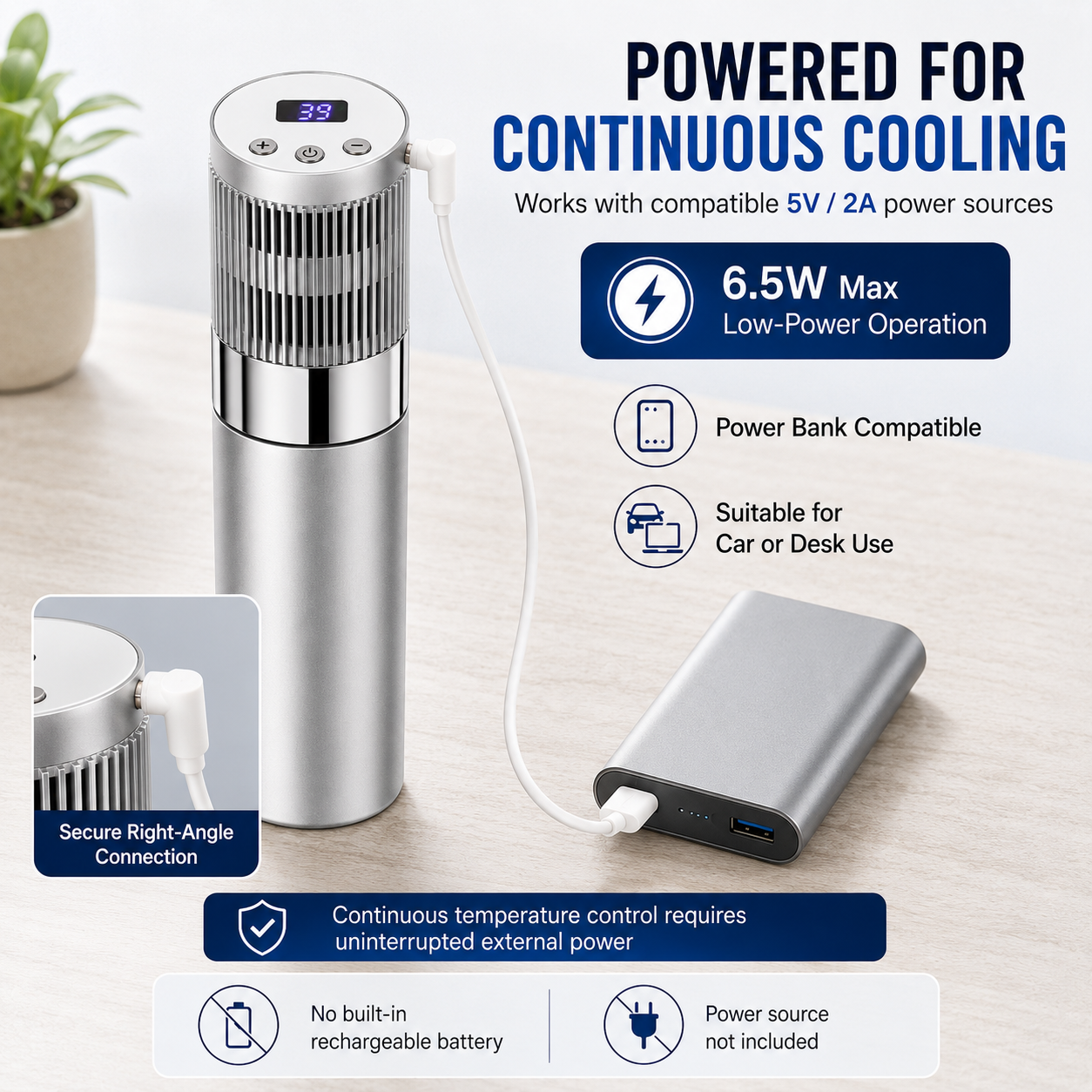 GripVolt Portable Insulin Cooler | Mini Temperature-Controlled Cooling Case for Insulin Pens, USB-C Powered for Car & Travel