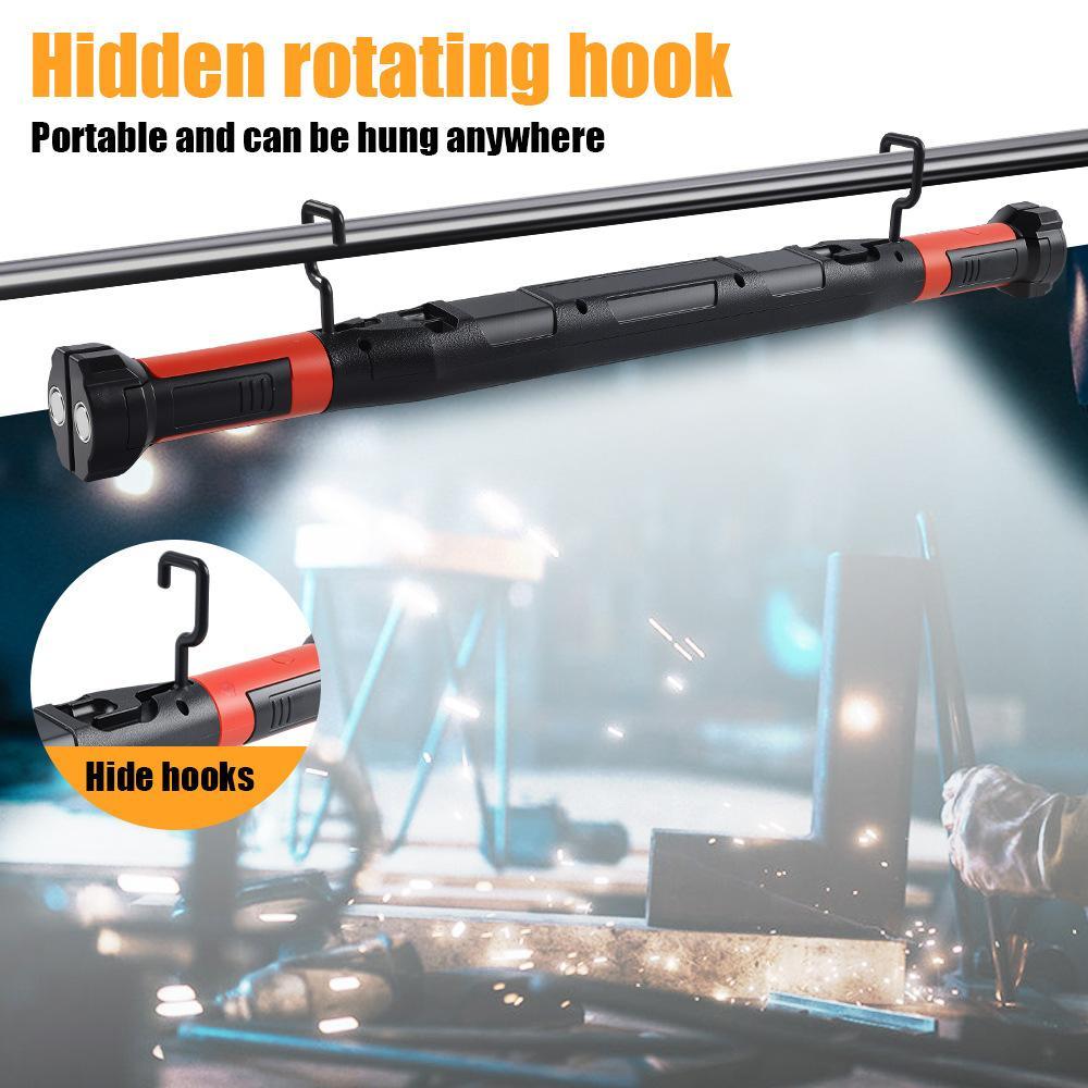 Gripvolt 4-in-1 Auto Repair Light Bar – Magnetic, Hook & Clip at Both Ends, 4 Modes (White/Red Strobe), USB Rechargeable – Versatile Work Light for Car Repair, Emergency, Home & Garage