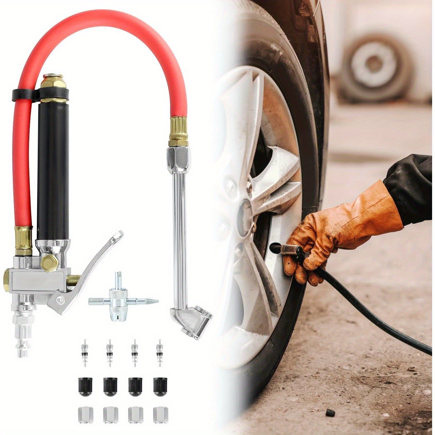 GripVolt L1 Heavy Duty Tire Inflator with Dual Head Chuck