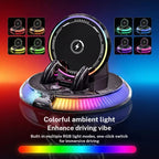 GripVolt RGB Wireless Charging Car Phone Mount | Automatic Clamping Dashboard Holder with 360° Rotation for iPhone & Android