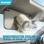 GripVolt Portable Ice Cooling Clip Fan | TEC Personal Cooling Fan with 360° Rotation, LED Display & USB Rechargeable