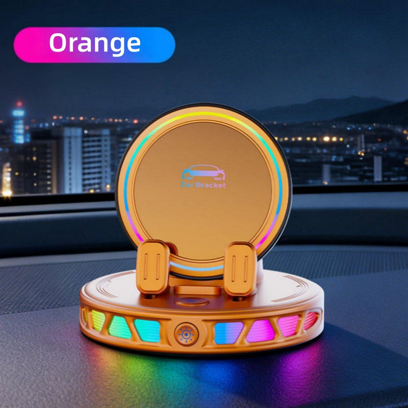Gripvolt Auto-Clamp Car Phone Mount – Wireless Charging, 360° Flat Rotation, 7 Color Lights, Vacuum Suction